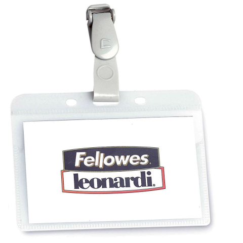 Organizare, arhivare, prezentare - Ecuson orizontal cu clips plastic 99*73 fellowes