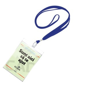 Birotică și Papetărie - Ecuson vertical cu snur premium ecada 54004 50 buc