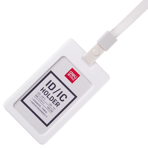 Ecuson vertical silicon pt carduri 54*89mm rama alba deli [1]