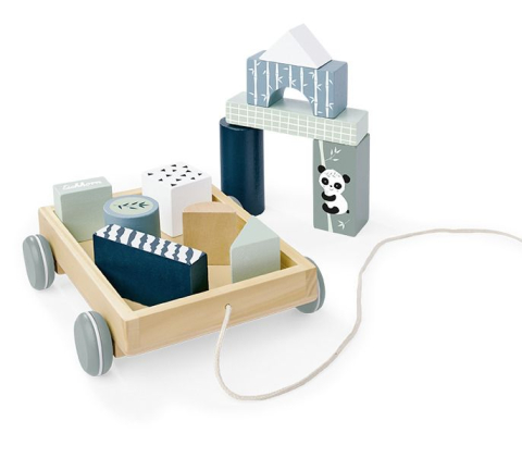 Eichhorn jucarie de tras remorca de constructii din lemn 18cm copii cu varsta peste 1 an [9]