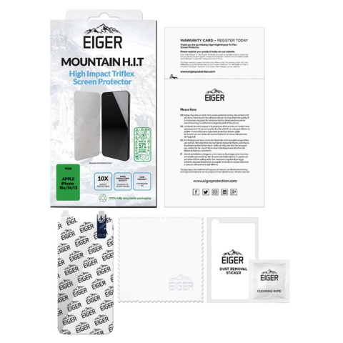 Eiger Folie Clear Triflex H.I.T GRS   iPhone 17e / iPhone 16e / iPhone 14 / iPhone 13 / iPhone 13 Pro Clear [2]