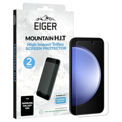 Eiger Folie Clear Triflex H.I.T Samsung Galaxy S24 Clear, pachet de 2 buc [3]
