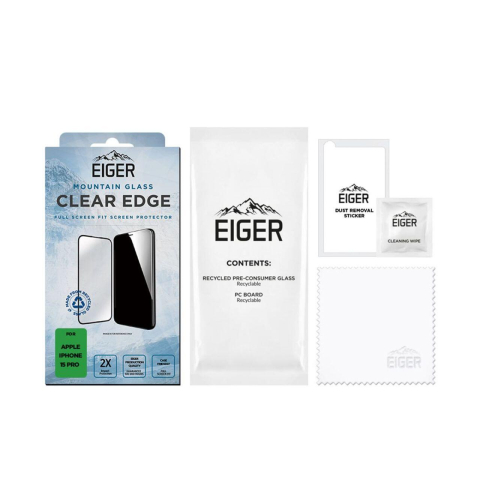 Eiger Folie Sticla 3D Mountain Glass GRS iPhone 15 Pro Clear [2]