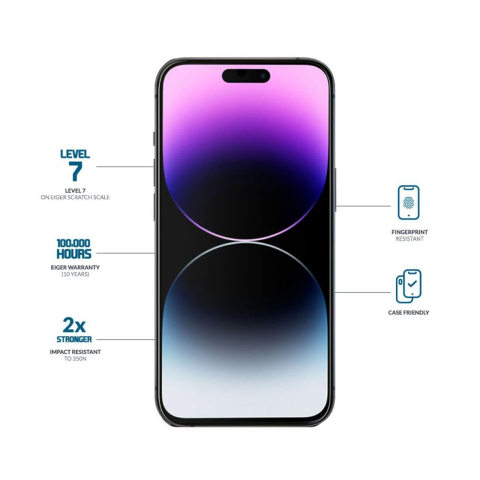 Eiger Folie Sticla 3D Mountain Glass GRS iPhone 15 Pro Clear [1]