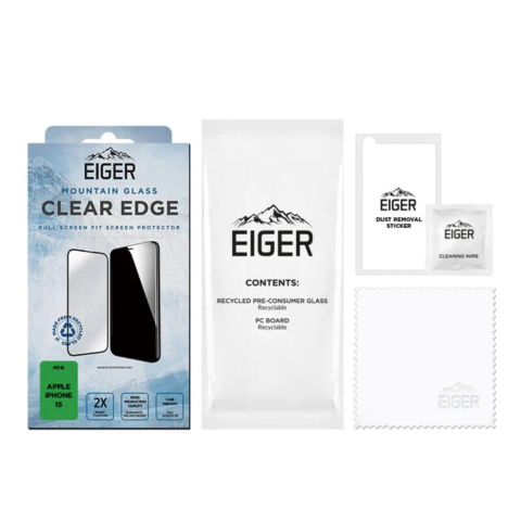 Eiger Folie Sticla 3D Mountain Glass GRS iPhone 16 / 15 / 14 Pro Clear [2]