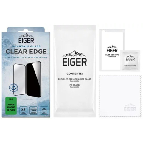 Eiger Folie Sticla 3D Mountain Glass GRS iPhone 16 Plus / 15 Plus / 14 Pro Max Clear [2]