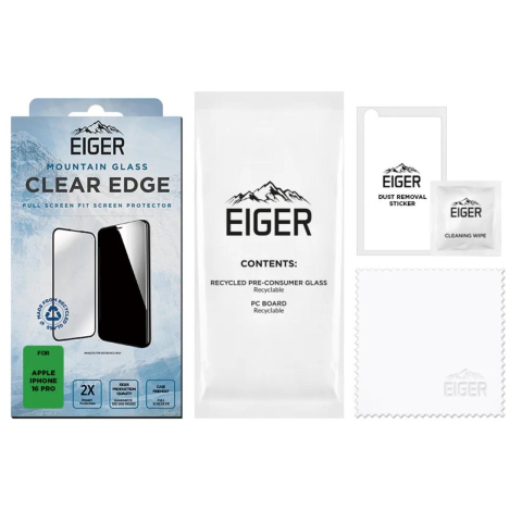 Eiger Folie Sticla 3D Mountain Glass GRS iPhone 16 Pro Clear [2]