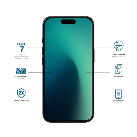 Eiger Folie Sticla 3D Mountain Glass GRS iPhone 17 Pro Max / 16 Pro Max Clear [1]