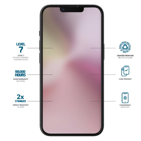 Eiger Folie Sticla 3D Mountain Glass GRS iPhone 17e / iPhone 16e / iPhone 14 / iPhone 13 / iPhone 13 Pro Clear [1]