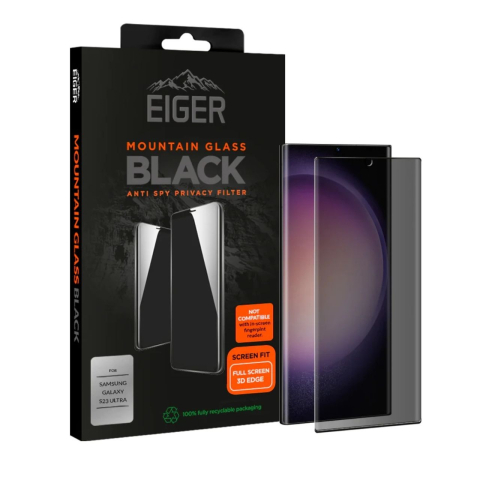 Eiger Folie Sticla 3D Privacy Mountain Glass GRS Samsung Galaxy S23 Ultra Black [3]