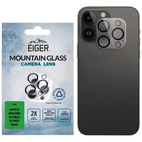 Eiger Folie Sticla Camera 3D Mountain Glass GRS iPhone 15 Pro / 15 Pro Max Clear [2]