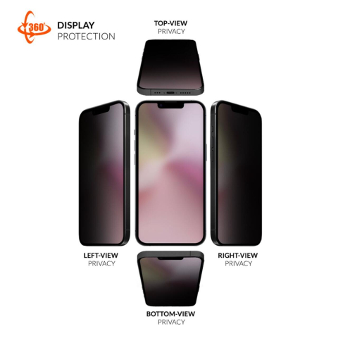Laptop, Tablete & Telefoane - Eiger Folie Sticla Privacy Mountain Black Edge 360 GRS iPhone 17e /iPhone 16e / iPhone 14 / iPhone 13 / iPhone 13 Pro