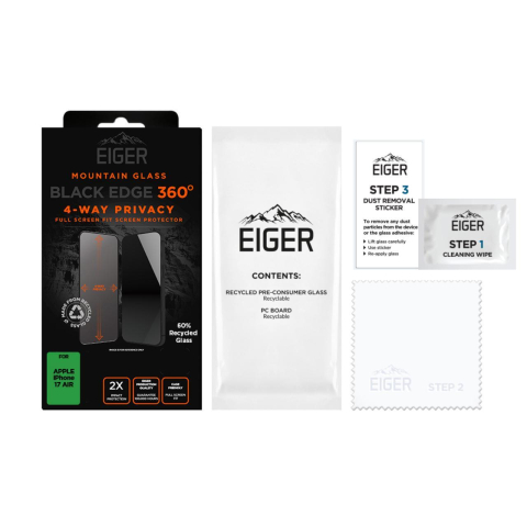Laptop, Tablete & Telefoane - Eiger Folie Sticla Privacy Mountain Edge 360 GRS iPhone Air Black