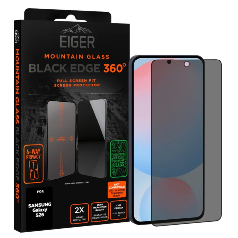 Eiger Folie Sticla Privacy Mountain Edge GRS 360 Samsung Galaxy S26 Black [4]