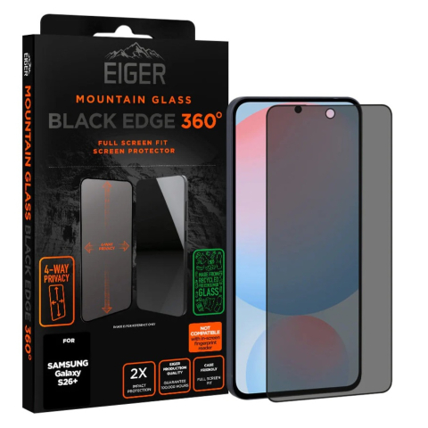 Eiger Folie Sticla Privacy Mountain Edge GRS 360 Samsung Galaxy S26 Plus Black [4]