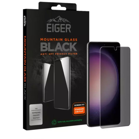 Eiger Folie Sticla Privacy Mountain Glass GRS Samsung Galaxy S23 Black [3]