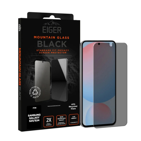 Eiger Folie Sticla Privacy Mountain Glass GRS Samsung Galaxy S25 / S24 Black [3]