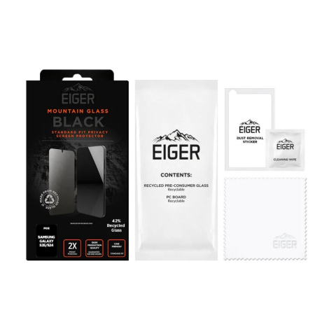 Eiger Folie Sticla Privacy Mountain Glass GRS Samsung Galaxy S25 / S24 Black [2]