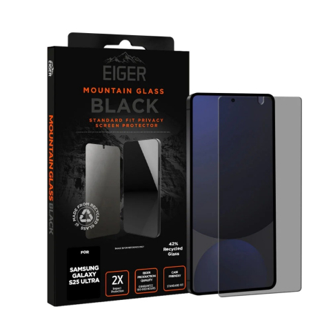 Eiger Folie Sticla Privacy Mountain Glass GRS Samsung Galaxy S25 Ultra Black [3]