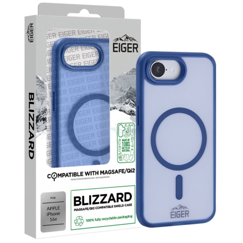 Eiger Husa Blizzard Magsafe GRS iPhone 17e / iPhone 16e Albastru [3]