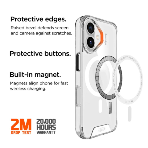 Laptop, Tablete & Telefoane - Eiger Husa Glacier Magsafe Case iPhone 16 Plus Clear
