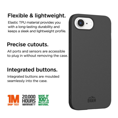 Eiger Husa Grip GRS iPhone 17e / iPhone 16e Black [1]
