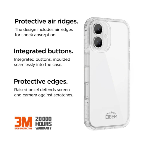 Laptop, Tablete & Telefoane - Eiger Husa Ice Grip iPhone 16 Clear