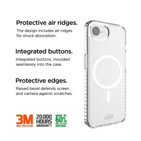Eiger Husa Ice Grip Magsafe GRS iPhone 17e / iPhone 16e Clear [1]