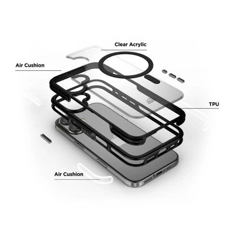 Laptop, Tablete & Telefoane - Eiger Husa Pro MountainAir MagSafe iPhone 16 Plus Negru