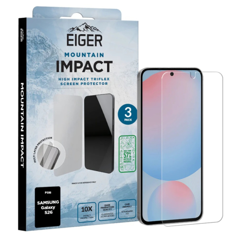 Eiger Pachet 3 buc Folie Mountain Impact GRS Samsung Galaxy S26 Clear [3]