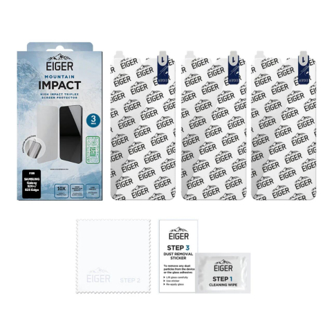 Eiger Pachet 3 buc Folie Mountain Impact GRS Samsung Galaxy S26 Plus/ S25 Edge Clear [2]