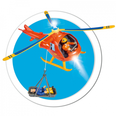 Elicopter electric Simba Fireman Sam Wallaby cu figurina Tom [3]