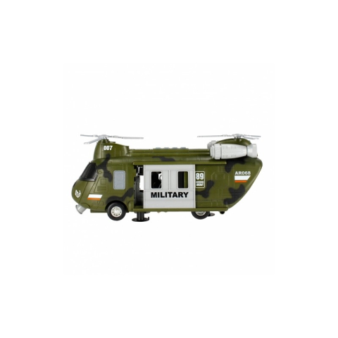 Elicopter militar cu 2 elice MegaCreative 502184, 28cm, cu sunete si lumini, plastic, verde, 3+ ani [3]