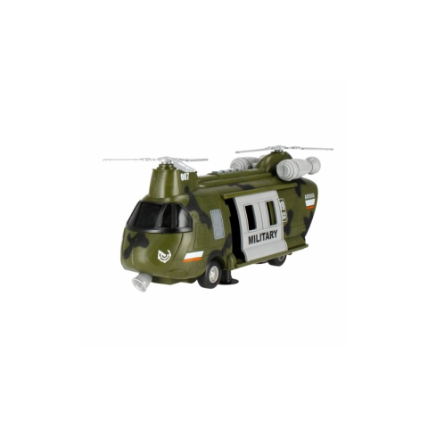 Elicopter militar cu 2 elice MegaCreative 502184, 28cm, cu sunete si lumini, plastic, verde, 3+ ani [1]