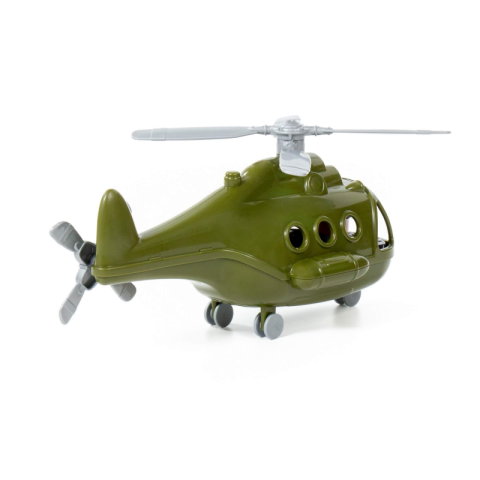 Elicopter militar Polesie Alpha 72436, 30cm, include pilot, plastic, verde, 3+ ani [3]