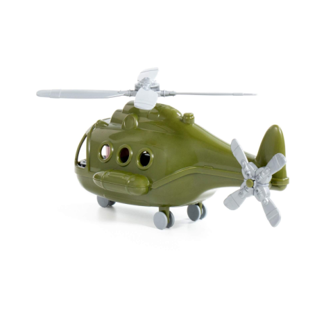 Elicopter militar Polesie Alpha 72436, 30cm, include pilot, plastic, verde, 3+ ani [2]
