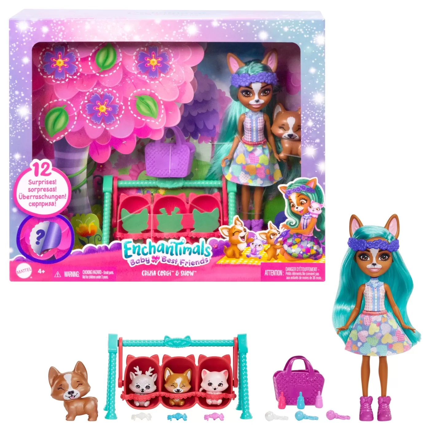 Enchantimals baby best friends set surpriza crizia corgi si snow, varsta de la 4 ani la 8 ani [6]