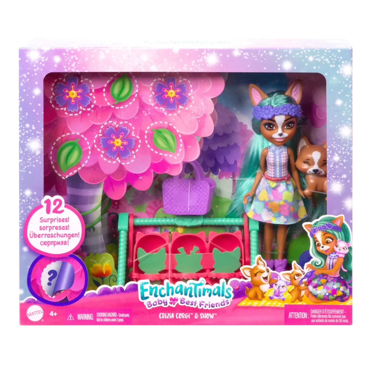 Jocuri de rol - Enchantimals baby best friends set surpriza crizia corgi si snow, varsta de la 4 ani la 8 ani