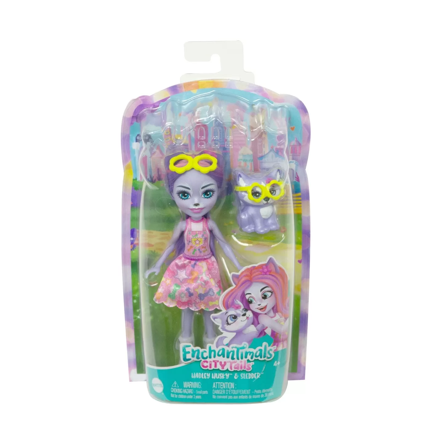 Jocuri de rol - Enchantimals papusi si animalute hadley husky si sledder, varsta de la 3 ani la 10 ani