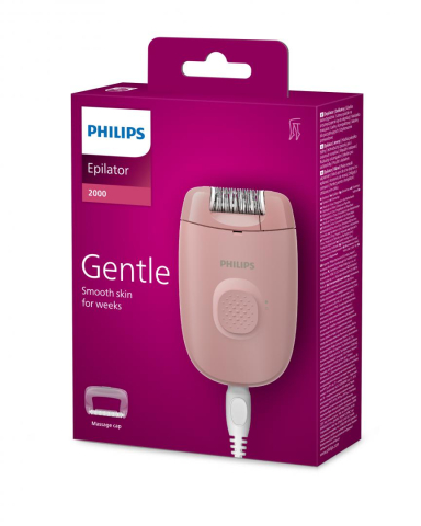 Epilator cu fir philips seria 2000 bre227/00, 1 viteza, 2 accesorii, retea, corai, l x a x i (mm) 110x40x145 [6]