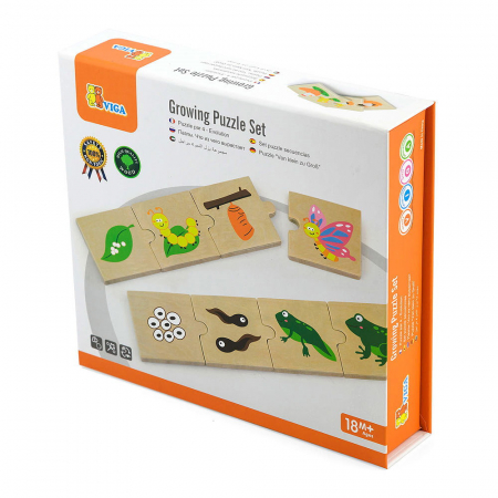 Jucării și Jocuri pentru copii - Etapele dezvoltarii, puzzle de asociere din lemn, 2-5 ani