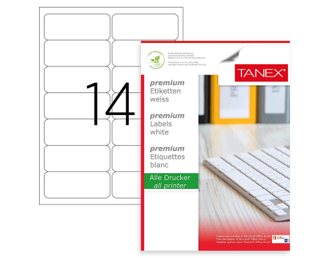 Birotică și Papetărie - Etichete 14/a4 99.1*38.1mm colturi rotunde 100/top tanex
