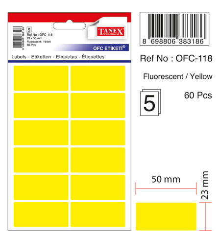 Etichete 23*50mm colturi rotunde galbene 60/set tanex [1]