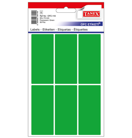 Birotică și Papetărie - Etichete 33*74mm colturi rotunde verzi 30/set tanex