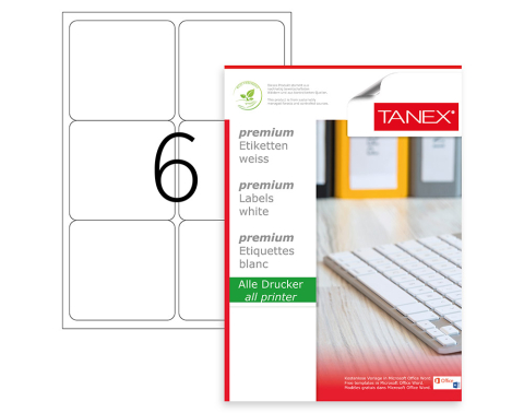 Birotică și Papetărie - Etichete 6/a4 99.1*93.1mm colturi rotunde 100/top tanex