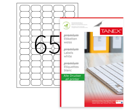 Birotică și Papetărie - Etichete 65/a4 38.1*21.2mm colturi rotunde 100/top tanex