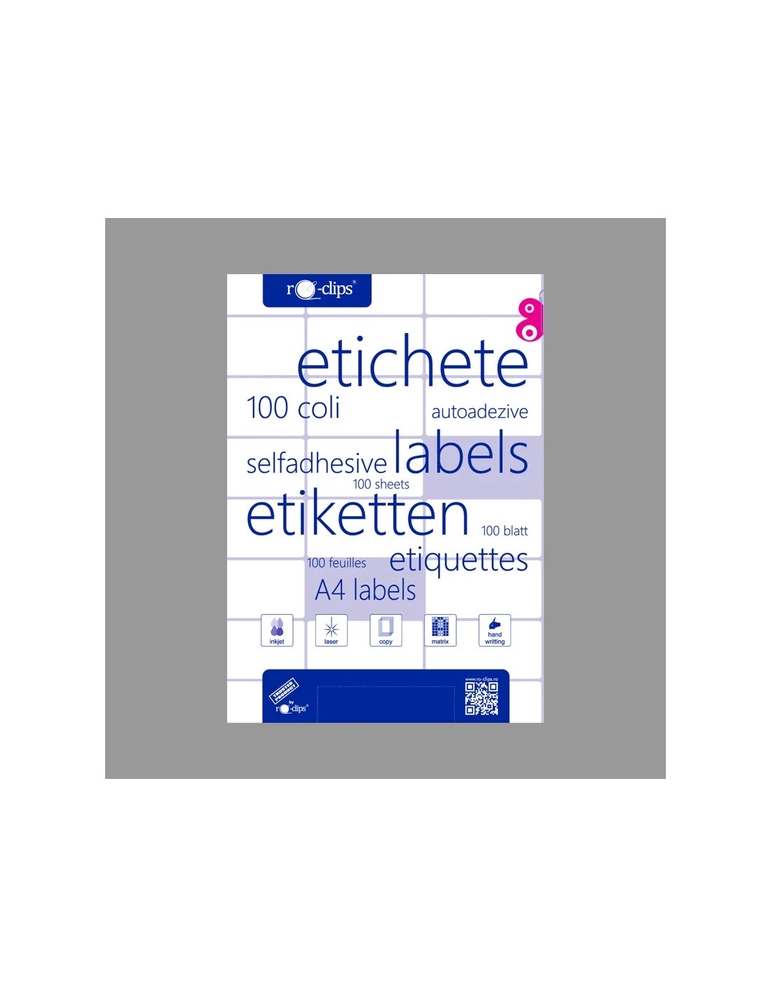 Rechizite Școlare - Etichete autocolante 1/coala A4 Ro-clips