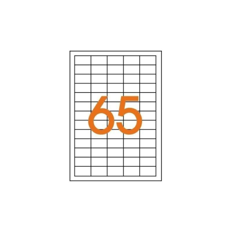 Etichete autocolante Agipa 101113/102199, 65/A4, 38x21.2mm, permanente, colturi drepte, alb, top 100 coli (6500 etichete) [1]