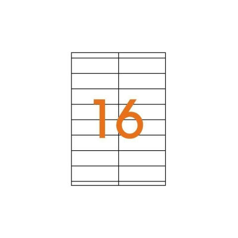 Etichete autocolante Agipa 101126/119005, 16/A4, 105x35mm, permanente, colturi drepte, alb, top 100 coli (1600 etichete) [1]