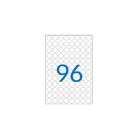 Etichete autocolante Agipa 114002, 96/A5, 15mm, permanente, rotund, alb, top 16 coli (1536 etichete) [1]